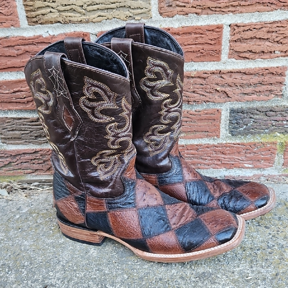 J.B. Dillon Two-Tone Leather Cowboy Boots